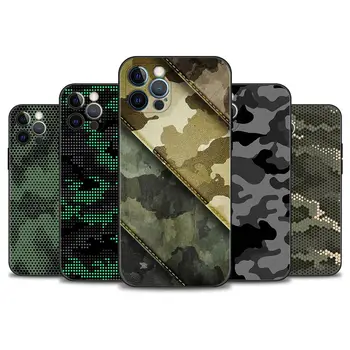 Чехол Для Мобильного Телефона iPhone 15 14 14 11 12 Pro XS XR Max 8 7 6 Plus 12mini Shell С Камуфляжным Рисунком Camo Military Army