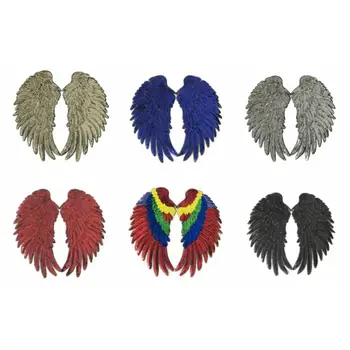 1 пара блестящих крыльев Ангела из перьев, пришитых утюгом на нашивках 33 см для платья, джинсовой рубашки, аппликации 
