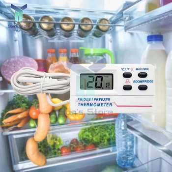 Мини-ЖК-цифровой термометр с зондом для помещений и улицы Удобный датчик температуры для холодильника-аквариума- холодильника -50 ℃ ~ 70 ℃
