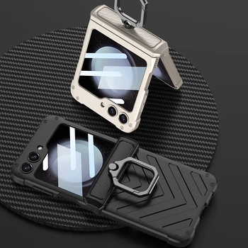 Оригинальный Чехол GKK Для Samsung Galaxy Z Flip 5 Flip5 Case Armor Противоударный Магнитный Шарнирный Кронштейн Протектор Экрана ZFlip5 Cover
