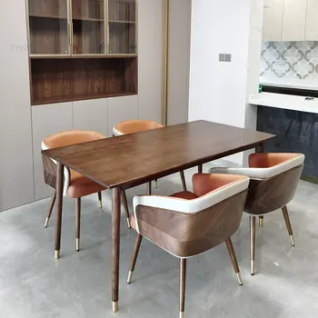Современный минималистичный деревянный обеденный стул Кухонная мебель Кресло с роскошной отделкой Высококачественные обеденные стулья С регулируемым сиденьем A