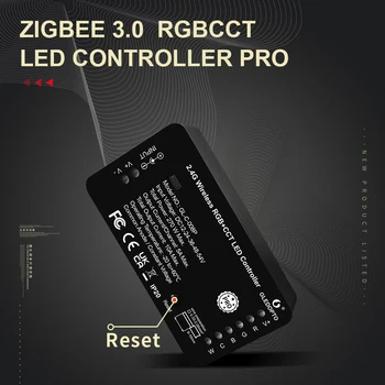 GLEDOPTO Zigbee 3.0 Кнопка Сброса Smart LED Strip Controller RGBCCT Pro Работает с приложением Tuya SmartThings Alexa RF Remote Control