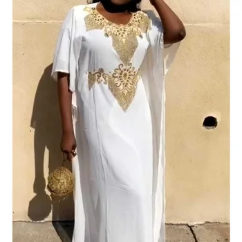 Дубайский Белый Марокканский кафтан, платье из жоржета, Джилбаб, Арабская одежда, европейские и американские модные тенденции.